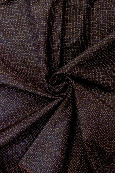 Photo12: Mint O1209J Vintage Japanese kimono Dark Black TSUMUGI pongee for women / Silk. Tortoise-shell pattern(Hexagonal pattern) (Grade A) (12)