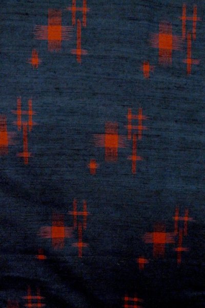 Photo4: Mint O1209K Vintage Japanese kimono Dark Indigo Blue TSUMUGI pongee for women / Silk. Cross (Grade A) (4)