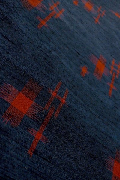 Photo8: Mint O1209K Vintage Japanese kimono Dark Indigo Blue TSUMUGI pongee for women / Silk. Cross (Grade A) (8)