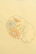 Photo8: O1209L Vintage Japanese kimono Pale Ivory TSUMUGI pongee for women / Silk. Flower (Grade C) (8)