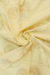 Photo11: O1209L Vintage Japanese kimono Pale Ivory TSUMUGI pongee for women / Silk. Flower (Grade C) (11)