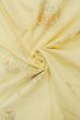 Photo12: O1209L Vintage Japanese kimono Pale Ivory TSUMUGI pongee for women / Silk. Flower (Grade C) (12)