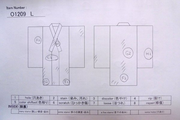 Photo13: O1209L Vintage Japanese kimono Pale Ivory TSUMUGI pongee for women / Silk. Flower (Grade C) (13)