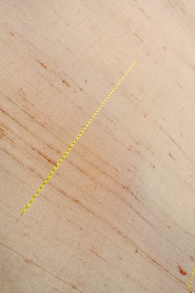 Photo8: O1209M Vintage Japanese kimono Pale Red TSUMUGI pongee for women / Silk. Line (Grade B) (8)