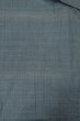 Photo3: O1209N Vintage Japanese kimono Pale Navy Blue TSUMUGI pongee for women / Silk. Plaid Checks (Grade B) (3)