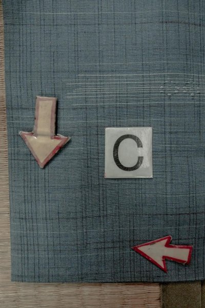 Photo16: O1209N Vintage Japanese kimono Pale Navy Blue TSUMUGI pongee for women / Silk. Plaid Checks (Grade B) (16)