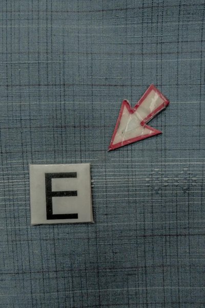 Photo18: O1209N Vintage Japanese kimono Pale Navy Blue TSUMUGI pongee for women / Silk. Plaid Checks (Grade B) (18)