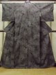 Photo1: O1209O Vintage Japanese kimono Dark Black TOKAMACHI-TSUMUGI for women / Silk. MOMIJI maple leaf (Grade B) (1)
