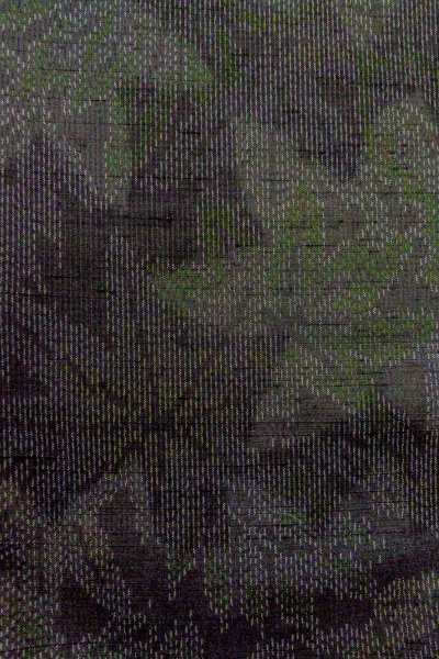 Photo5: O1209O Vintage Japanese kimono Dark Black TOKAMACHI-TSUMUGI for women / Silk. MOMIJI maple leaf (Grade B) (5)