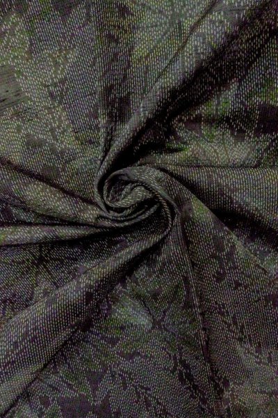 Photo12: O1209O Vintage Japanese kimono Dark Black TOKAMACHI-TSUMUGI for women / Silk. MOMIJI maple leaf (Grade B) (12)