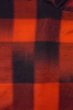 Photo3: O1209R Vintage Japanese kimono Vivid Vermilion TSUMUGI pongee for women / Silk. Plaid Checks (Grade A) (3)