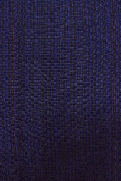 Photo6: O1209S Vintage Japanese kimono Dark Blue TSUMUGI pongee for women / Silk. Stripes (Grade A) (6)