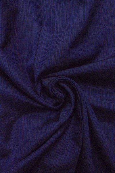 Photo9: O1209S Vintage Japanese kimono Dark Blue TSUMUGI pongee for women / Silk. Stripes (Grade A) (9)