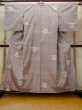 Photo1: O1209U Vintage Japanese kimono Light Grayish Wisteria TSUMUGI pongee for women / Silk. Wheel (Grade A) (1)