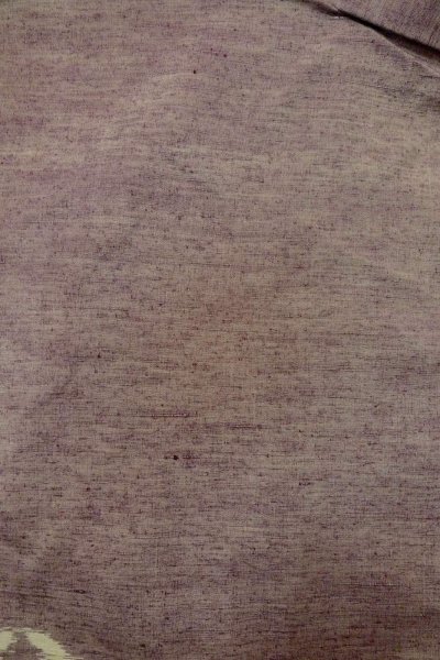 Photo3: O1209U Vintage Japanese kimono Light Grayish Wisteria TSUMUGI pongee for women / Silk. Wheel (Grade A) (3)