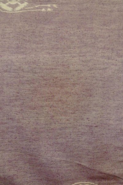 Photo4: O1209U Vintage Japanese kimono Light Grayish Wisteria TSUMUGI pongee for women / Silk. Wheel (Grade A) (4)