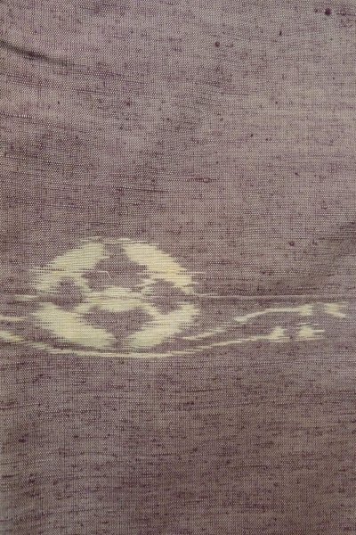 Photo6: O1209U Vintage Japanese kimono Light Grayish Wisteria TSUMUGI pongee for women / Silk. Wheel (Grade A) (6)