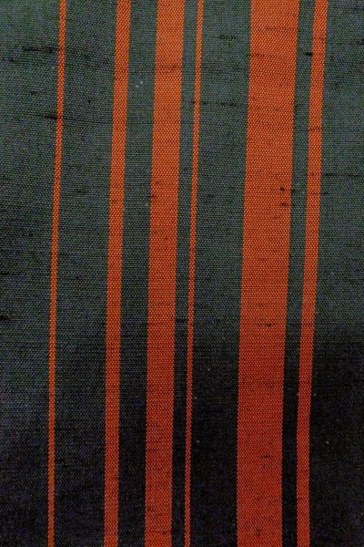 Photo6: O1209V Vintage Japanese kimono Black TSUMUGI pongee for women / Silk. Stripes (Grade D) (6)