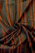 Photo12: O1209V Vintage Japanese kimono Black TSUMUGI pongee for women / Silk. Stripes (Grade D) (12)