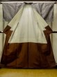 Photo2: Mint O1209W Vintage Japanese kimono Gray TSUMUGI pongee for women / Silk. Tortoise-shell pattern(Hexagonal pattern) (Grade A) (2)