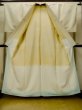 Photo2: O1209X Vintage Japanese kimono Ivory TSUMUGI pongee for women / Silk. Flower (Grade C) (2)