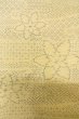 Photo5: O1209X Vintage Japanese kimono Ivory TSUMUGI pongee for women / Silk. Flower (Grade C) (5)