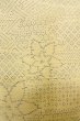Photo7: O1209X Vintage Japanese kimono Ivory TSUMUGI pongee for women / Silk. Flower (Grade C) (7)
