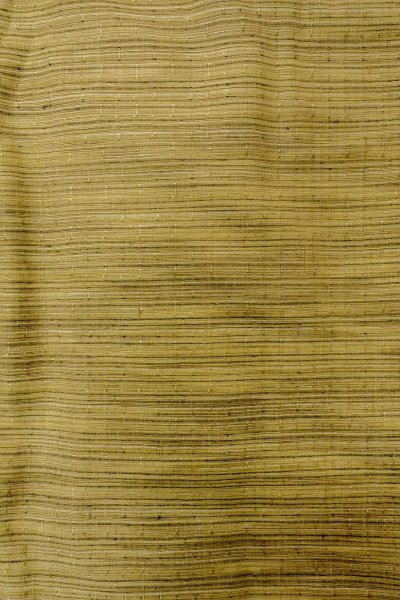 Photo4: O1209Y Vintage Japanese kimono Yellowish Olive TSUMUGI pongee for women / Silk. Line (Grade D) (4)