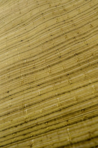 Photo10: O1209Y Vintage Japanese kimono Yellowish Olive TSUMUGI pongee for women / Silk. Line (Grade D) (10)