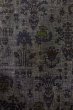 Photo4: O1209Z Vintage Japanese kimono Dark Gray TSUMUGI pongee for women / Silk. Flower (Grade C) (4)