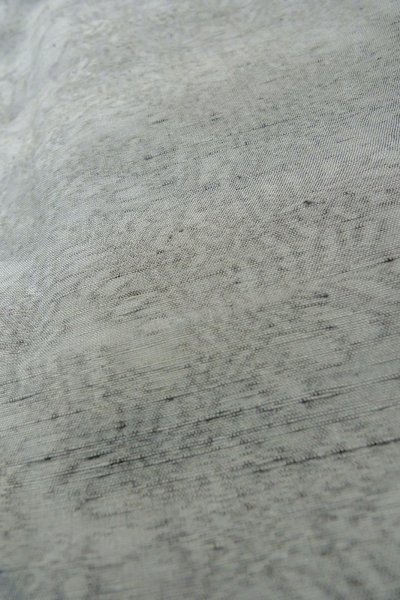 Photo8: O1210A Vintage Japanese kimono Light Gray TSUMUGI pongee for women / Silk. Flower (Grade B) (8)