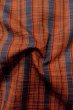 Photo12: Mint O1210B Vintage Japanese kimono Vermilion TSUMUGI pongee for women / Silk. Stripes (Grade A) (12)