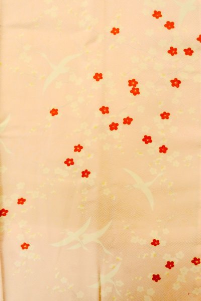 Photo4: O1210C Vintage Japanese kimono Pink JUBAN undergarment for women / Silk. Flower (Grade B) (4)