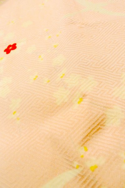 Photo8: O1210C Vintage Japanese kimono Pink JUBAN undergarment for women / Silk. Flower (Grade B) (8)