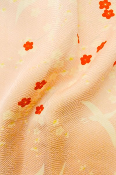 Photo12: O1210C Vintage Japanese kimono Pink JUBAN undergarment for women / Silk. Flower (Grade B) (12)