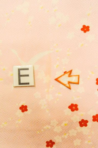 Photo18: O1210C Vintage Japanese kimono Pink JUBAN undergarment for women / Silk. Flower (Grade B) (18)