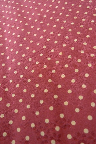 Photo9: O1210D Vintage Japanese kimono Reddish Purple JUBAN undergarment for women / Silk. Dot (Grade B) (9)