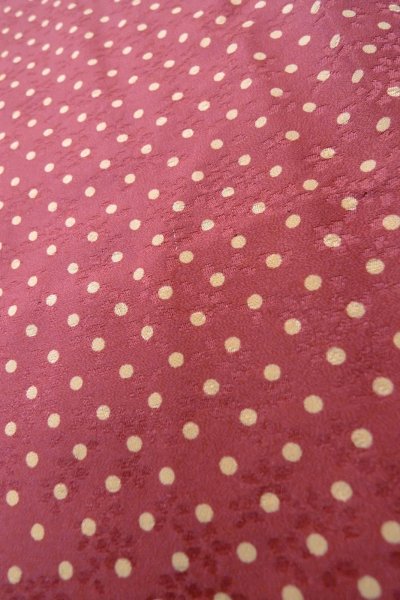 Photo10: O1210D Vintage Japanese kimono Reddish Purple JUBAN undergarment for women / Silk. Dot (Grade B) (10)