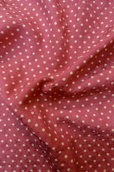 Photo12: O1210D Vintage Japanese kimono Reddish Purple JUBAN undergarment for women / Silk. Dot (Grade B) (12)