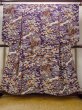 Photo1: O1225A Antique Japanese kimono Dark Purple Kimono for Girls for women / Silk. SAKURA cherry blossom, The thread is partially loose. (Grade D) (1)