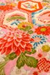 Photo9: O1225B Antique Japanese kimono Shiny Pink Kimono for Girls for women / Silk. Peony, The thread is partially loose. (Grade C) (9)