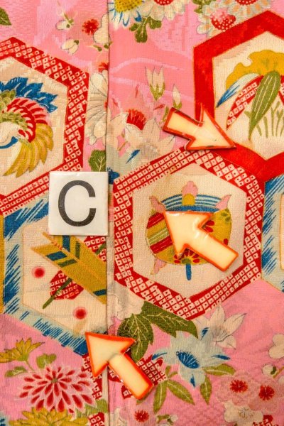 Photo16: O1225B Antique Japanese kimono Shiny Pink Kimono for Girls for women / Silk. Peony, The thread is partially loose. (Grade C) (16)