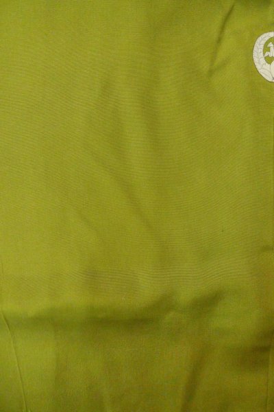 Photo4: O1225C Vintage Japanese kimono Light Olive Kimono for Girls for women / Silk. Peony (Grade B) (4)