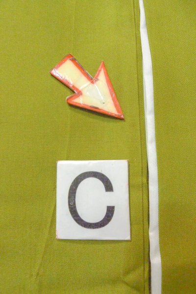 Photo16: O1225C Vintage Japanese kimono Light Olive Kimono for Girls for women / Silk. Peony (Grade B) (16)