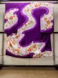 Photo1: O1225D Vintage Japanese kimono Purple Kimono for Girls for women / Synthetic. Peony (Grade C) (1)