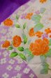 Photo5: O1225D Vintage Japanese kimono Purple Kimono for Girls for women / Synthetic. Peony (Grade C) (5)