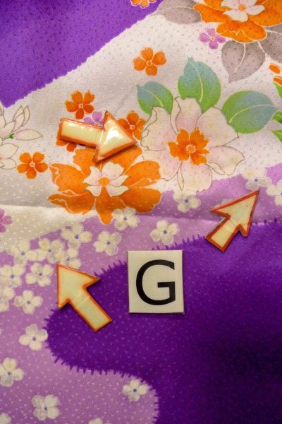 Photo19: O1225D Vintage Japanese kimono Purple Kimono for Girls for women / Synthetic. Peony (Grade C) (19)