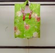 Photo1: Mint O1225J Vintage Japanese kimono Shiny Yellowish Green Kimono for Girls for women / Silk. Chrysanthemum, Set with O1225I (Grade A) (1)