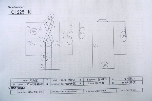 Photo13: O1225K Vintage Japanese kimono White Kimono for Girls for women / Synthetic. Chrysanthemum (Grade C) (13)