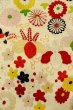Photo7: O1225P Vintage Japanese kimono Ivory Kimono for Girls for women / Silk. Chrysanthemum (Grade C) (7)